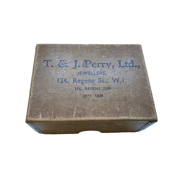 an antique cardboard jewellery box T&J Perry jewellers