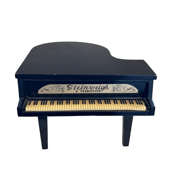 A vintage Steinweigh piano shaped radio black shiny 