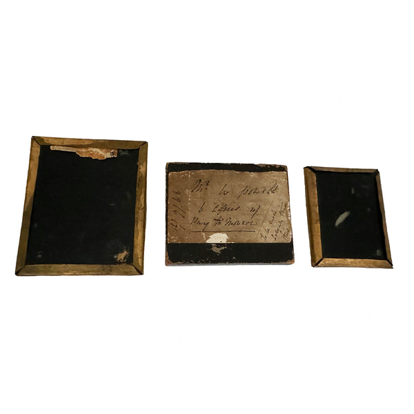 A set of 3 antique miniature portrait photographs gilt border dated 1800s