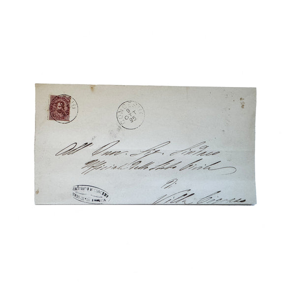 a letter handwritten in Italian with postage