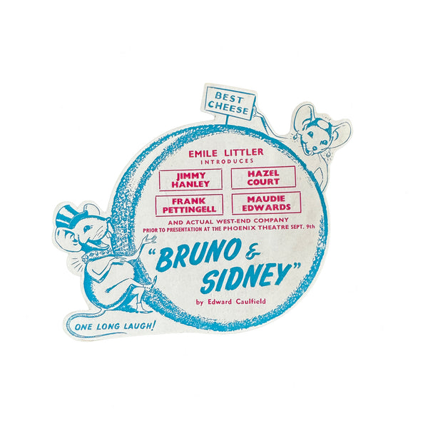 a vintage advertising label for bruno and Sidney in Brighton theatre royal