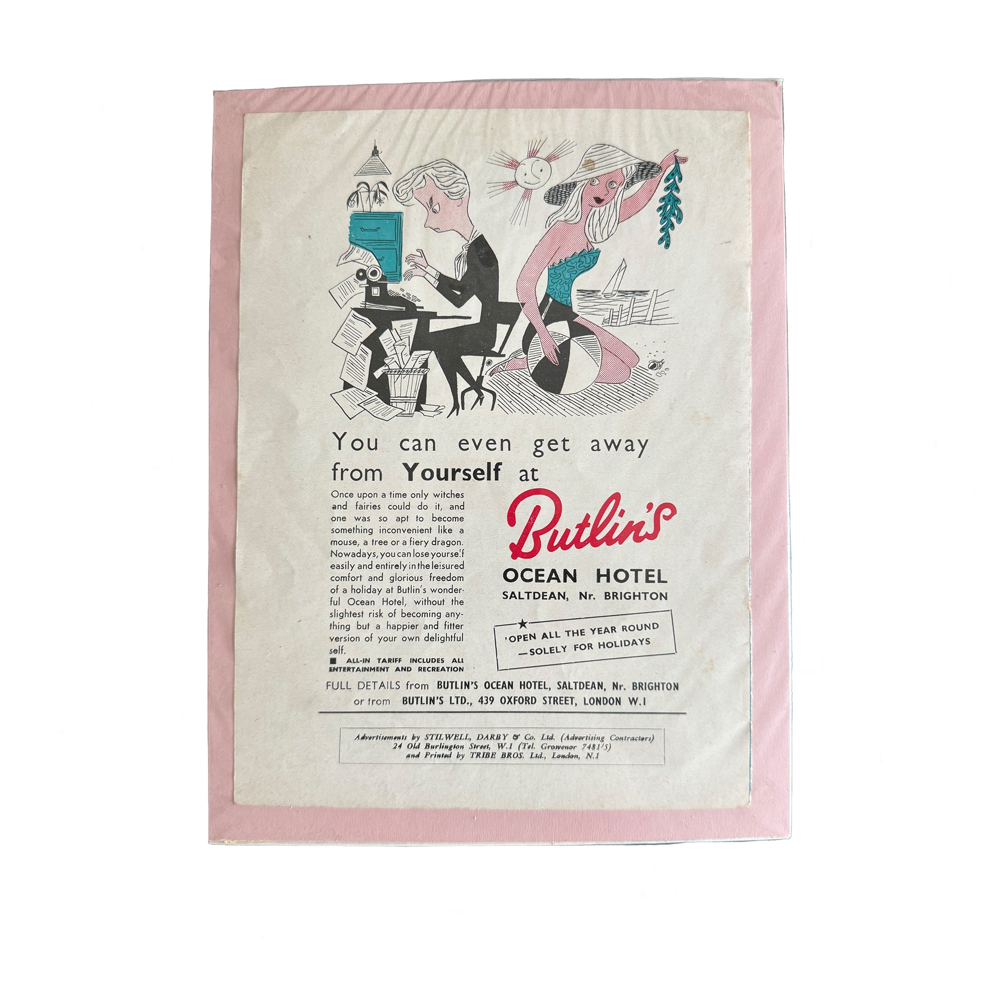 vintage advertising for Butlins in Saltdean near brighton