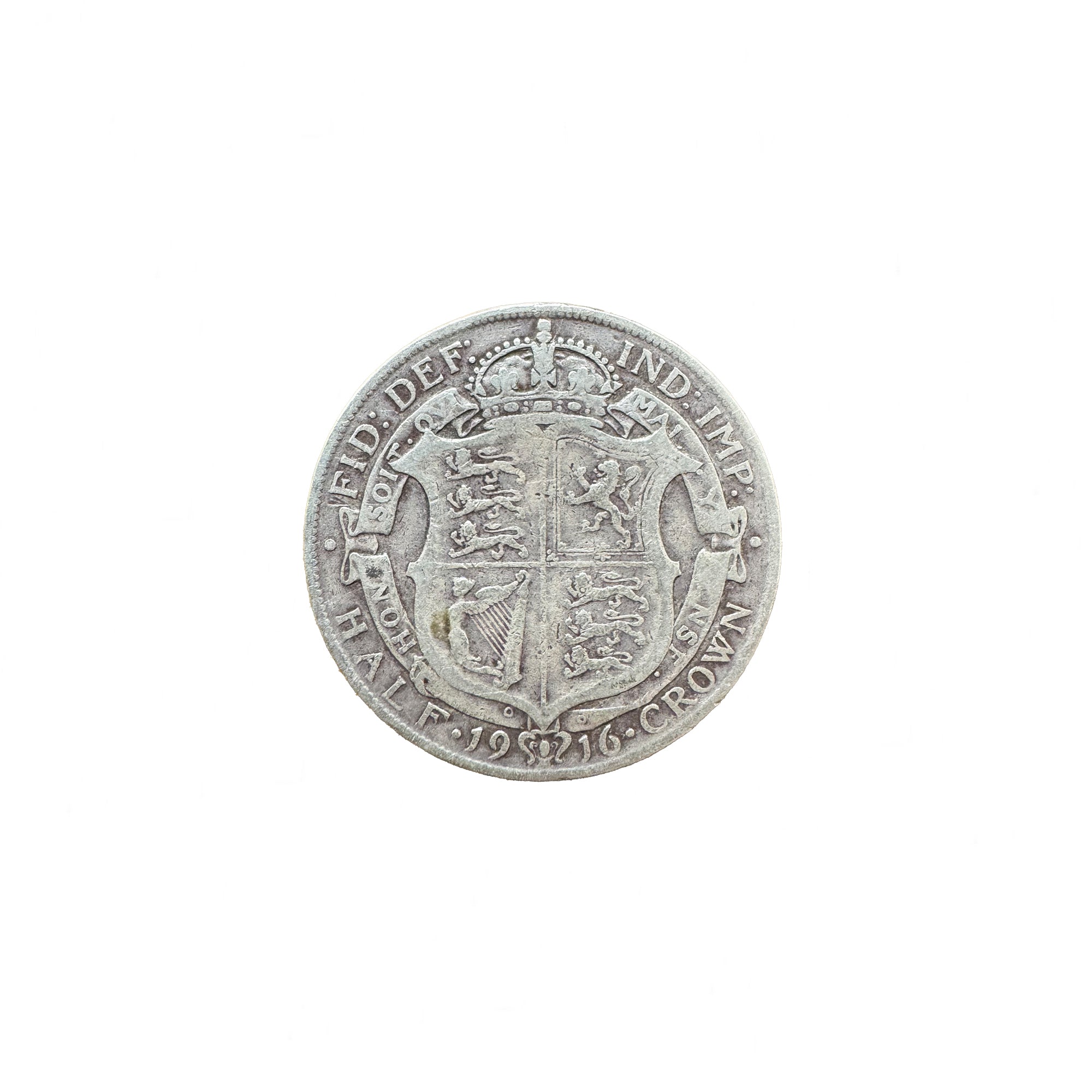 a 1916 silver half crown coin king George V 