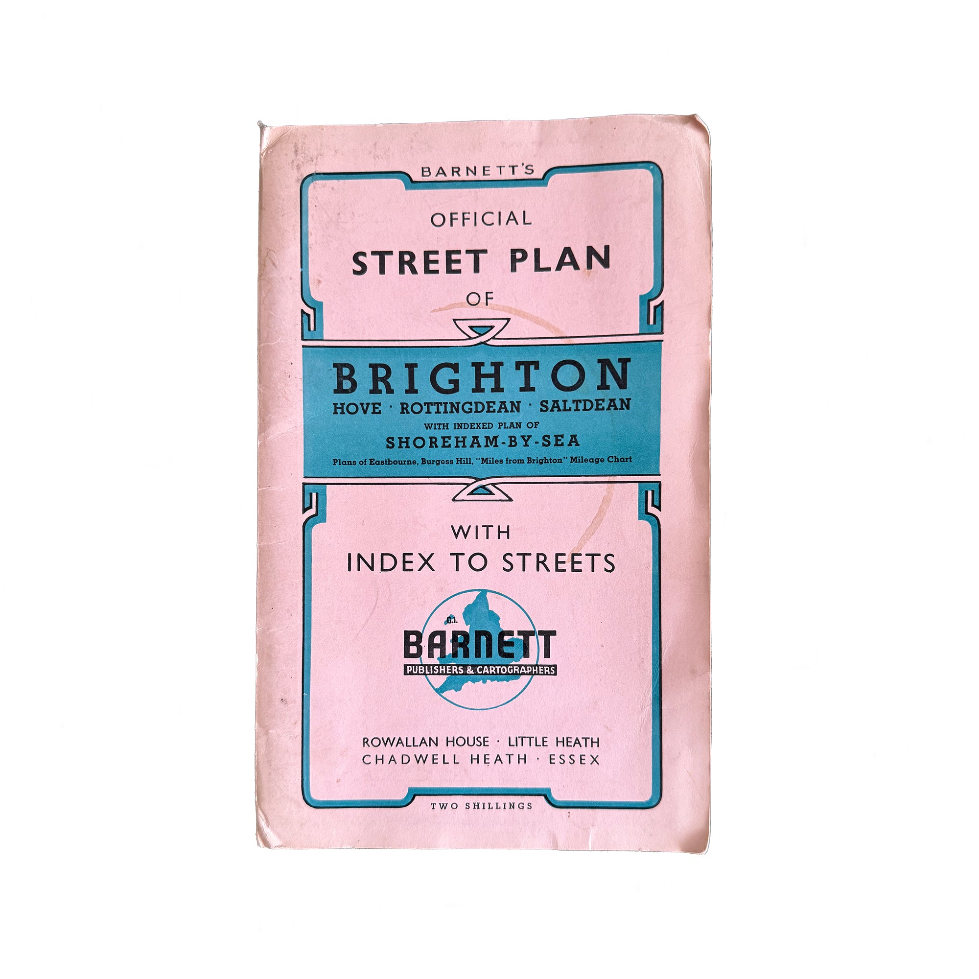 A pink street plan of Brighton by Barnetts pink and blue