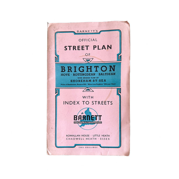 A pink street plan of Brighton by Barnetts pink and blue