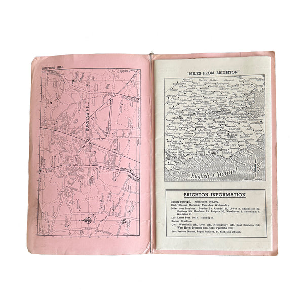 a 1960s street map of Brighton and hove in east sussex