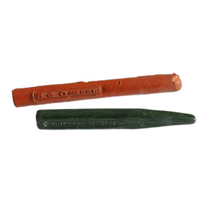 An old set of 2 wax sealing sticks in orange and green