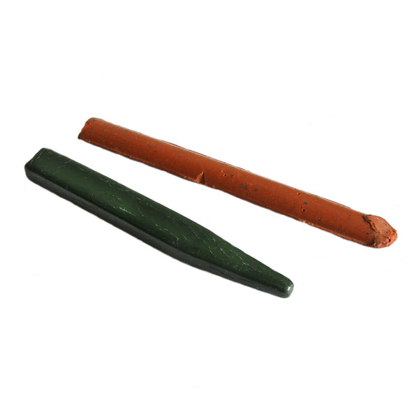 A set of used old antique wax sealing sticks green orange 