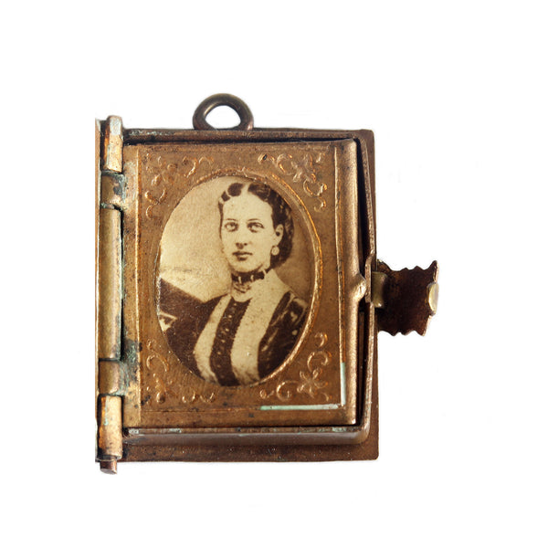 An antique portrait miniature of a lady victorian dress