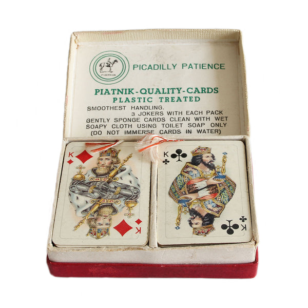 A vintage box of picadilly patience cards miniature in size