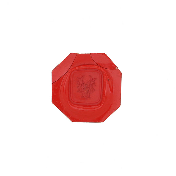 Jarretts wax seal in red with initials