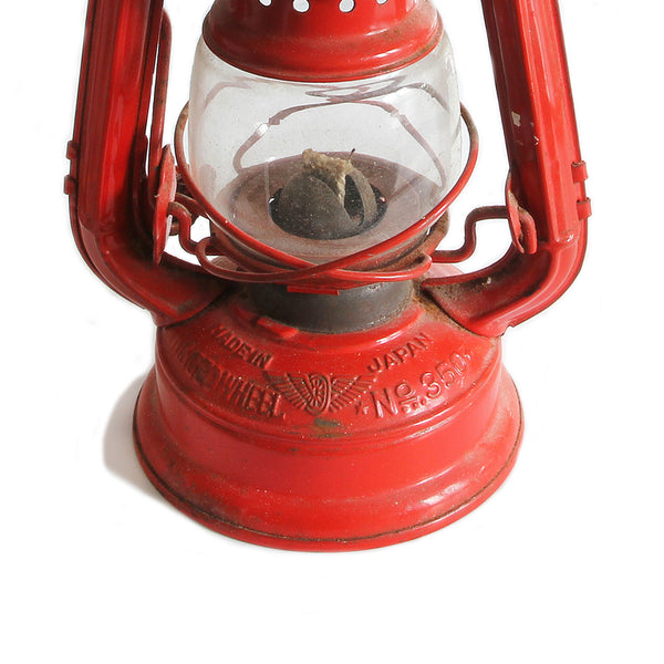 A lovely vintage oil lantern lamp Made in Japan red painted