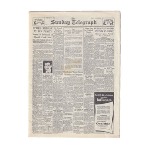 a vintage miniature newspaper of sunday telegraph dated 5 february 1961