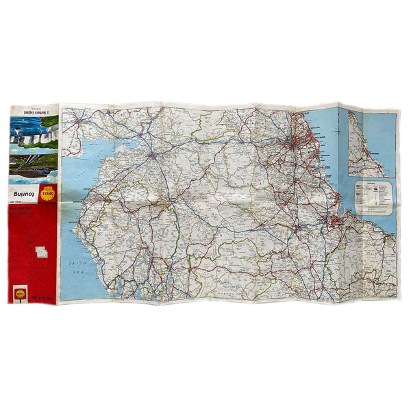 A detailed map of Northern England Shell Touring map