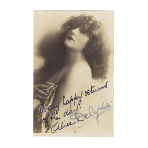 A signed photograph of Alice Delysia French actress