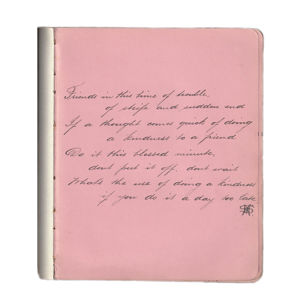 A friends message from an antique sketchbook dated 1907