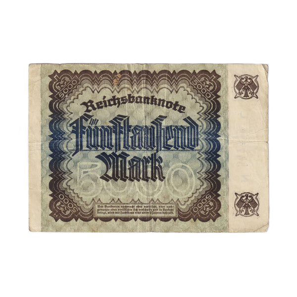 An old German bank note 5000 dated 1922