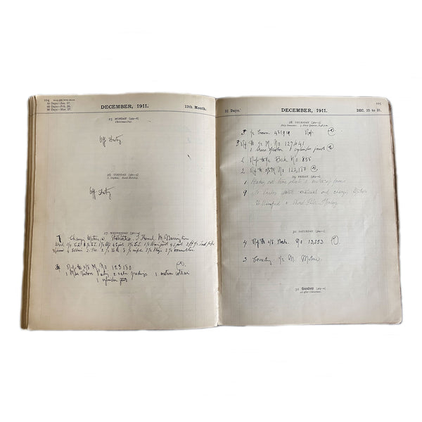 An old Charles Letts diary dated 1911 with notes inside