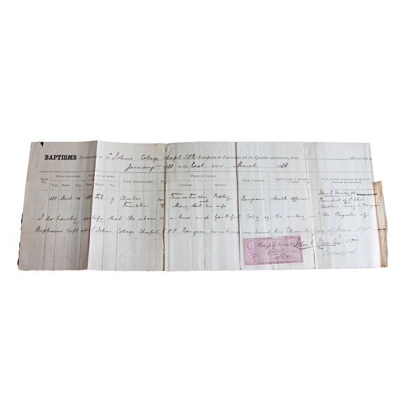 An old document certificate franklin st johns college dated 1895