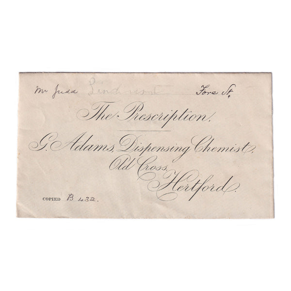 Old prescription envelope G Adams Dispensing Chemist in Hertford