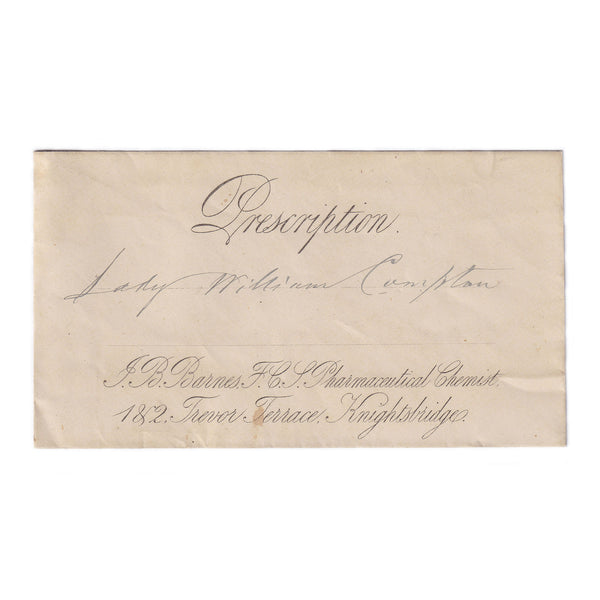 An old prescription envelope from Knightsbridge