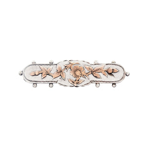 An antique floral leaf brooch silver and rose gold dated 1898