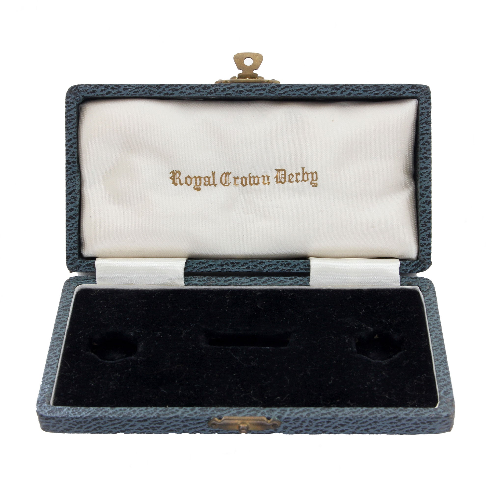 A vintage royal crown derby presentation box blue exterior