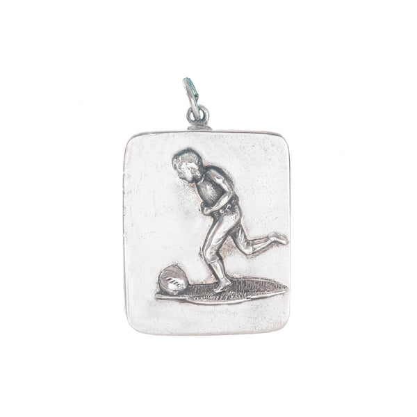 A rare antique silver footballer pendant locket dated 1800s