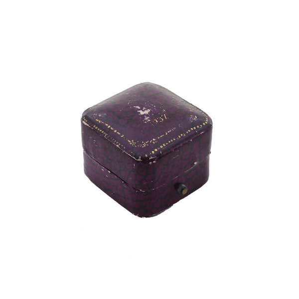 An old antique ring box purple and cream interior for rings