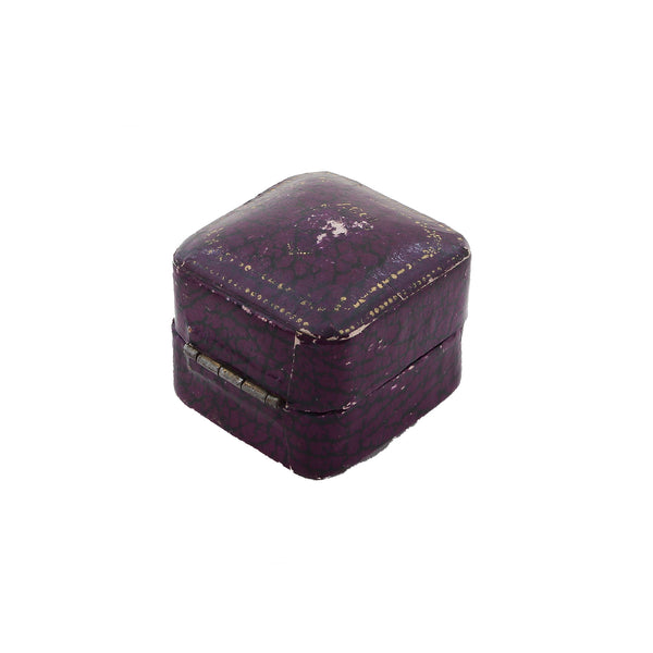 A purple preowned ring box with cream interior R Salsbury & Sons