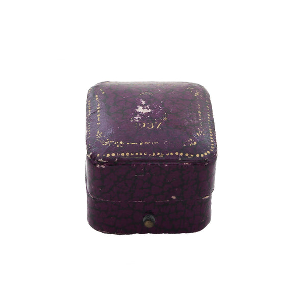 An early 1900s ring box by R Salsbury & Sons of Guildford at Cobble and Green