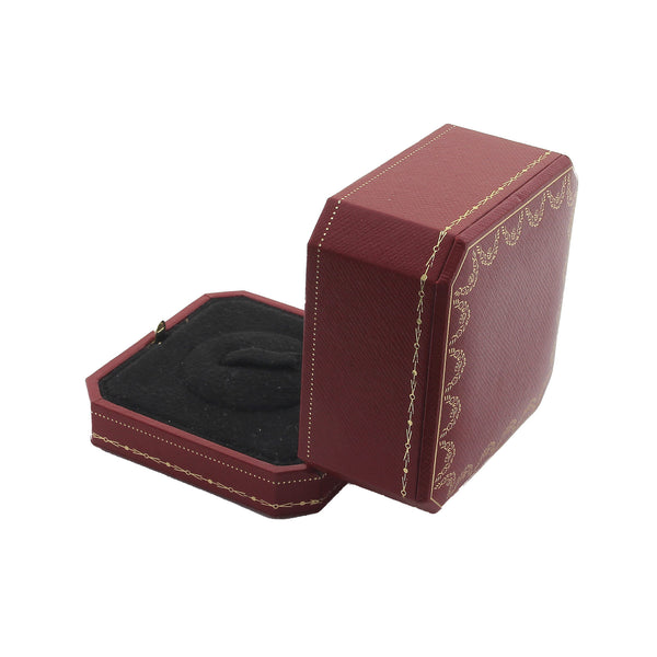 A red square and gold border ring box for Cartier preowned