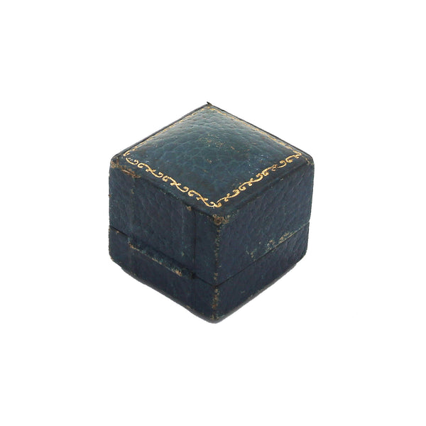 A vintage mappin and webb blue square ring box 