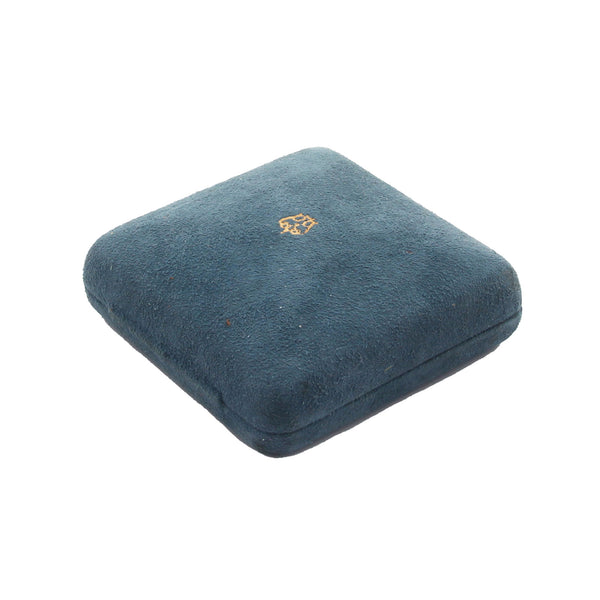 A preowned blue velvet square display box by Boodle