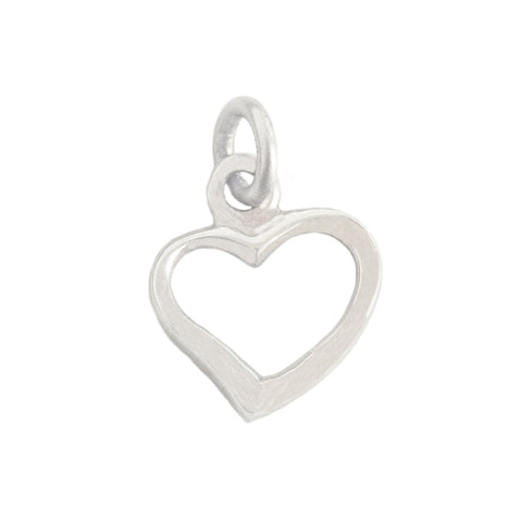 A vintage small sterling silver cut out plain heart pendant charm