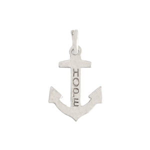 A secondhand sterling silver plain anchor with word HOPE engraved