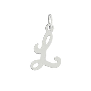 A vintage sterling silver initial L in script font