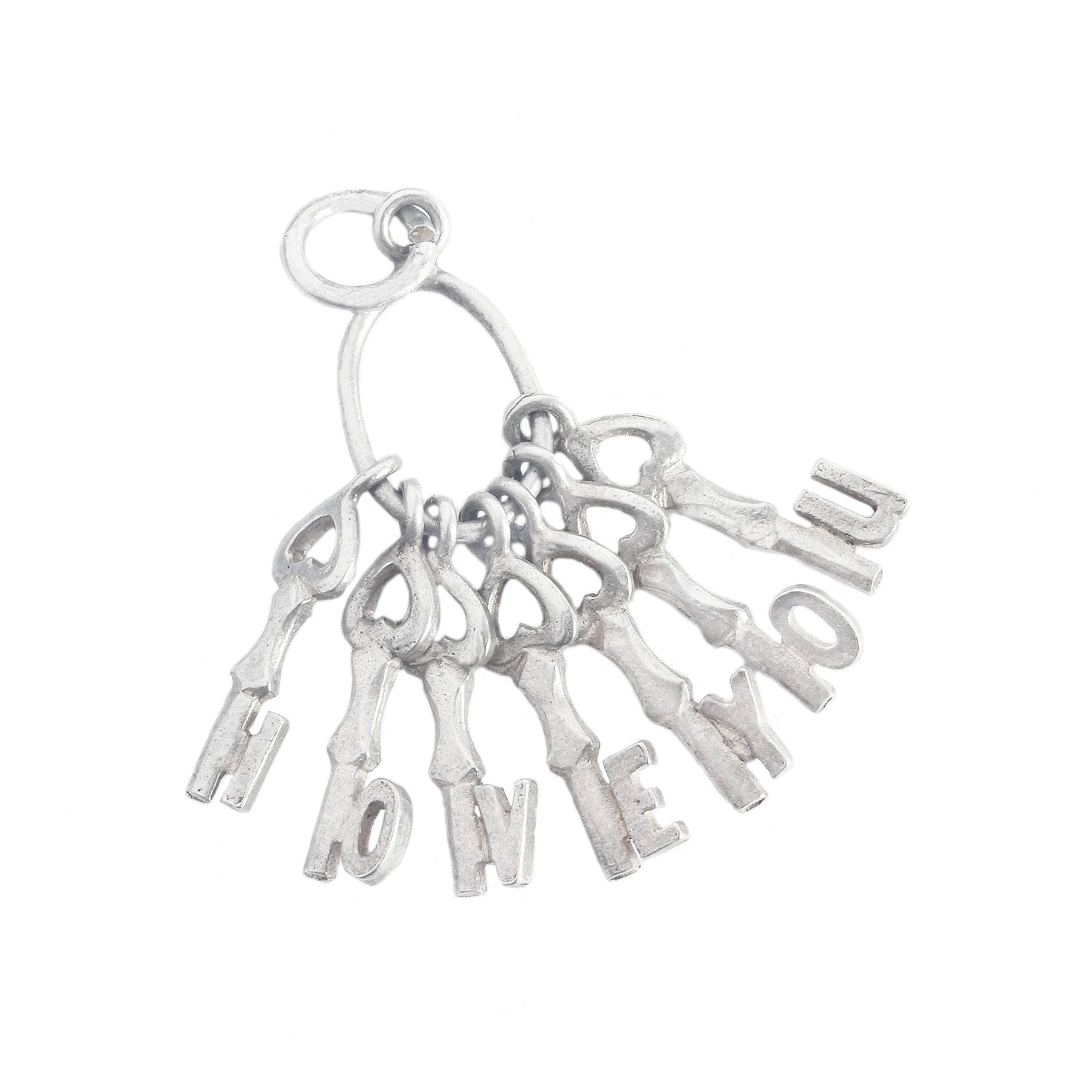 A set of sterling silver keys charm