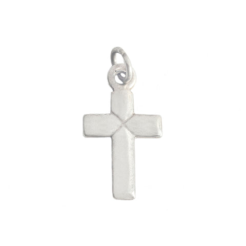 A vintage silver plain rounded cross pendant