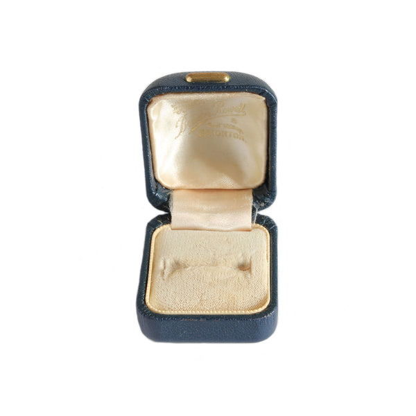 A wonderful old original jewellery ring box in navy blue Brighton 