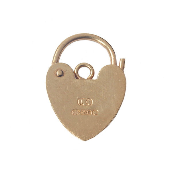 A hinged secondhand padlock clasp in yellow gold 9 carat hallmarked