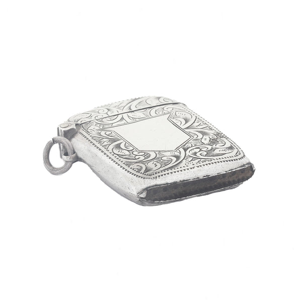 A hallmarked silver vesta case dated 1906