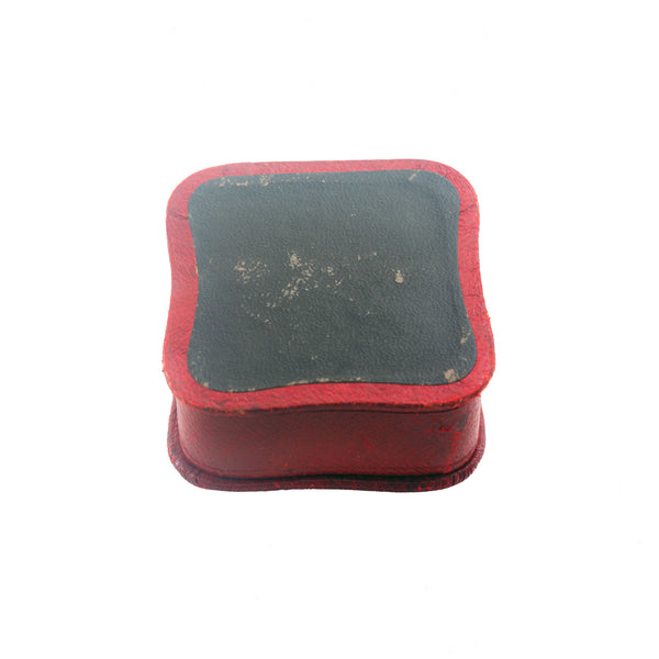 A rounded square stamp box dated 1901 Edwardian antique box with silver letters